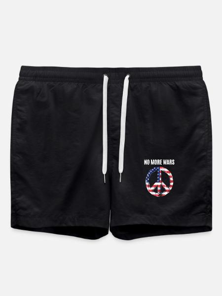 Peace USA Flag Against War - Swim Trunks - black