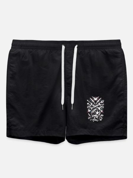 Workshop Screwdriver Car Battery Design - Swim Trunks - black