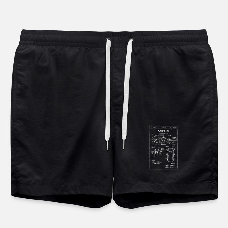 Coffin Blueprint Patent - Swim Trunks - black
