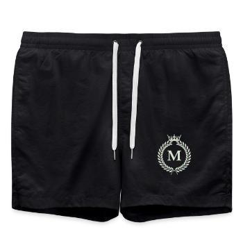 M_wappen- - Badeshorts - Schwarz - Vorne - AI Model Male 185 light (185cm)