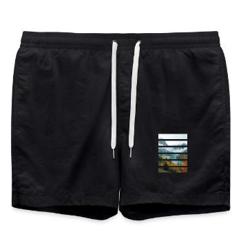 Vallées dAutomne et Lac Paisible - Short de bain - noir - Devant - AI Model Male 185 light (185cm)