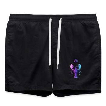 Cancer Zodiac Sign – Retro Neon Style – Astrology - Swim Trunks - black - Front - AI Model Male 185 light (185cm)