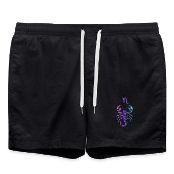Scorpio Zodiac Sign – Intense Neon - Swim Trunks - black - Front - AI Model Male 185 light (185cm)