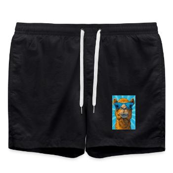camel - Swim Trunks - black - Front - AI Model Male 185 light (185cm)