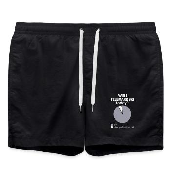 Telemark Ski Funny Skiing Today Diagramm - Badeshorts - Schwarz - Vorne - AI Model Male 185 light (185cm)