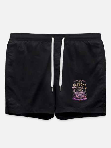 Bulldog Zen Humor - Libra Zodiac - Swim Trunks - black