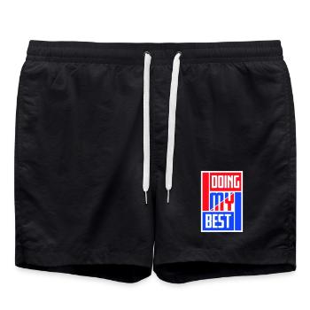 Doing My Best Lustig Ehrlich Motivational Spruch - Badeshorts - Schwarz - Vorne - AI Model Male 185 light (185cm)