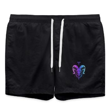 Colorful Aries Zodiac - Swim Trunks - black - Front - AI Model Male 185 light (185cm)