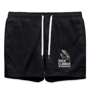 Rock Face Climber Under Construction - Swim Trunks - black - Front - AI Model Male 185 light (185cm)