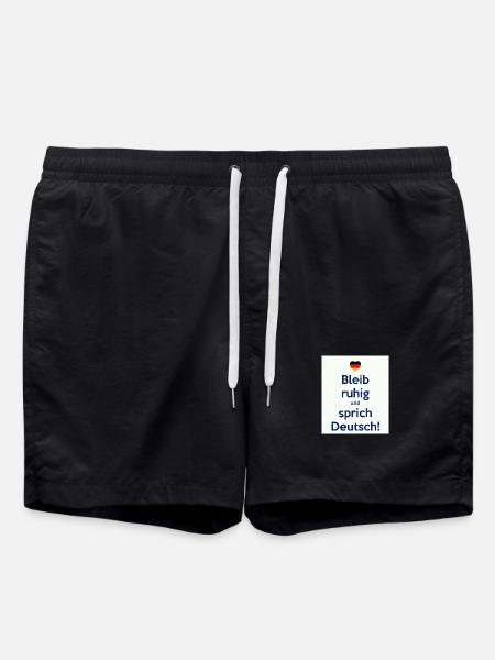 Bleib ruhig und sprich Deutsch! - Badeshorts - Schwarz