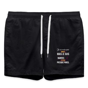 Je Ne Suis Pas Parfait Mais Je Suis Supporter D... - Short de bain - noir - Devant - AI Model Male 185 light (185cm)