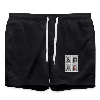 Cats Bengal Cat - Swim Trunks - black - Front - AI Model Male 185 light (185cm)