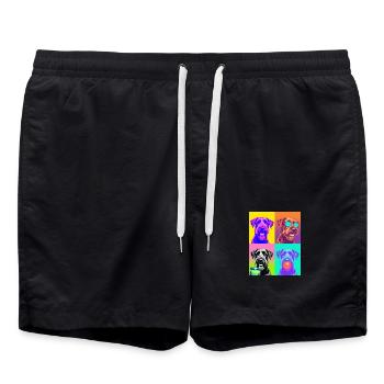 Hunde Riesenschnauzer Hund - Badeshorts - Schwarz - Vorne - AI Model Male 185 light (185cm)