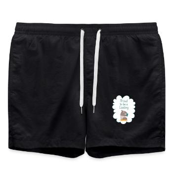 Proud to be a Liesling! Tapir-Edition - Badeshorts - Schwarz - Vorne - AI Model Male 185 light (185cm)