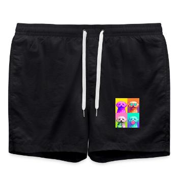 Hunde Malteser Hund - Badeshorts - Schwarz - Vorne - AI Model Male 185 light (185cm)