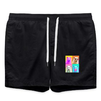 Polarfüchse Polarfuchs - Badeshorts - Schwarz - Vorne - AI Model Male 185 light (185cm)