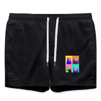 Ferret Frettchen - Badeshorts - Schwarz - Vorne - AI Model Male 185 light (185cm)