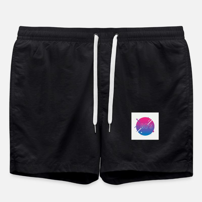 80s Vibes - Retro Revival - Swim Trunks - black