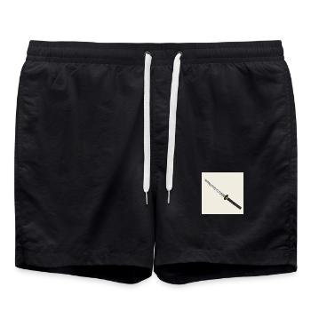Samurai Sword: A Masterpiece of Blacksmithing - Swim Trunks - black - Front - AI Model Male 185 light (185cm)
