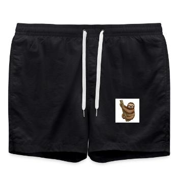 Sloths: Masters of deceleration - Swim Trunks - black - Front - AI Model Male 185 light (185cm)