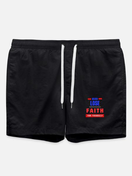 Never lose fait... - Swim Trunks - black