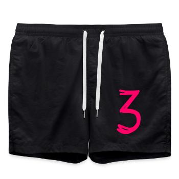 3 ANS. 3e ANNIVERSAIRE. ANNIVERSAIRE 3 ANS. TROIS - Short de bain - noir - Devant - AI Model Male 185 light (185cm)