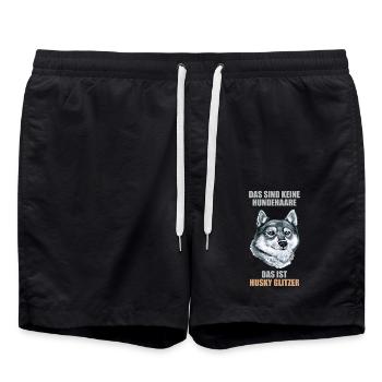 Husky Glitzer Hundehalter Hundehaare - Badeshorts - Schwarz - Vorne - AI Model Male 185 light (185cm)