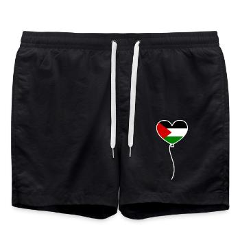 Free palestine - Short de bain - noir - Devant - AI Model Male 185 light (185cm)
