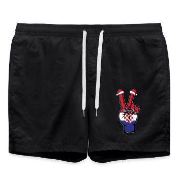 Croatie Drapeau Noël Symbole De Paix - Short de bain - noir - Devant - AI Model Male 185 light (185cm)