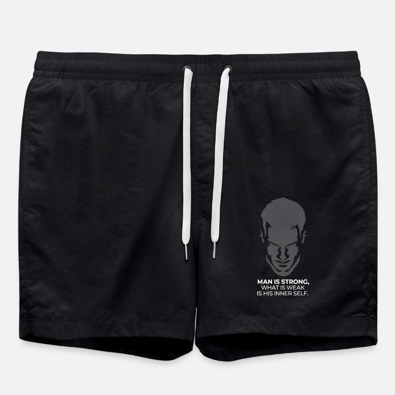 MAN IS STRONG - Swim Trunks - black