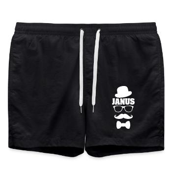 Schnauzer Janus - Badeshorts - Schwarz - Vorne - AI Model Male 185 light (185cm)