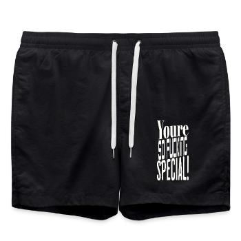 Youre so Special Present White - Badeshorts - Schwarz - Vorne - AI Model Male 185 light (185cm)