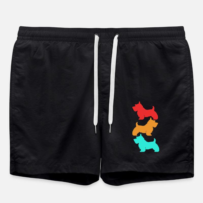 Scottish Terrier - Badeshorts - Schwarz