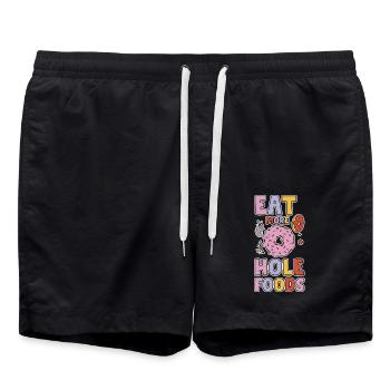 Eat More Hole Foods - Badeshorts - Schwarz - Vorne - AI Model Male 185 light (185cm)