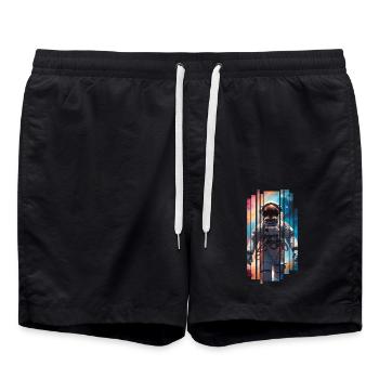 Space astronaut - Astronaute spatial - Short de bain - noir - Devant - AI Model Male 185 light (185cm)