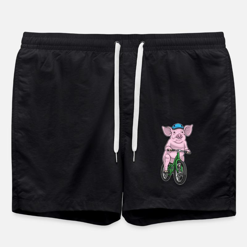 Pig Bicycle - Swim Trunks - black