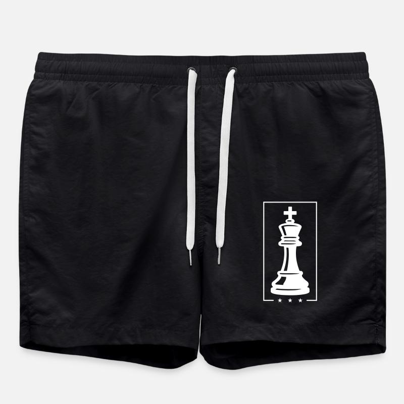King Chess Piece - Swim Trunks - black