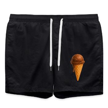 Glace au chocolat Crème glacée - Short de bain - noir - Devant - AI Model Male 185 light (185cm)