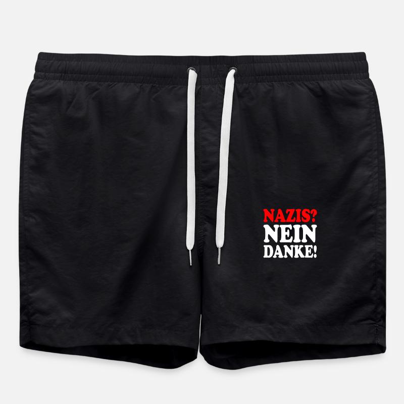 Nazis nein danke - Badeshorts - Schwarz