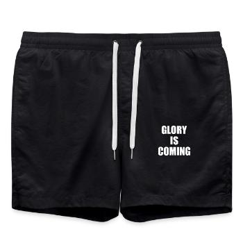 Glory is coming - Badeshorts - Schwarz - Vorne - AI Model Male 185 light (185cm)