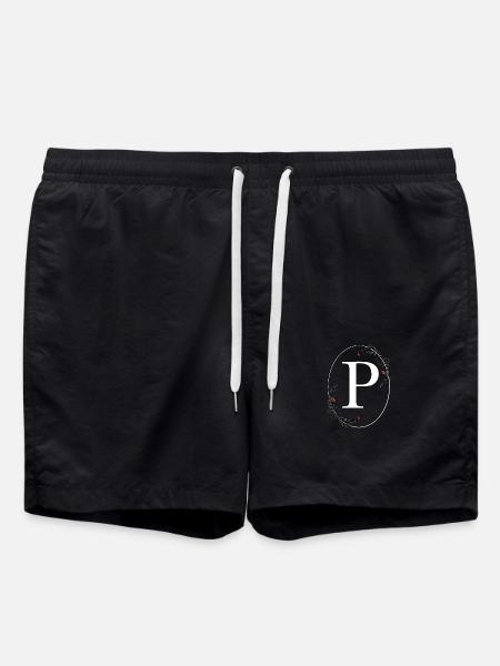 Letter P - Swim Trunks - black