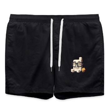 Sweet Science: Le Nerdy Sugar Cube - Short de bain - noir - Devant - AI Model Male 185 light (185cm)