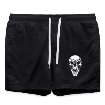 Wütender Skull mit langen Zähnen - Badeshorts - Schwarz - Vorne - AI Model Male 185 light (185cm)