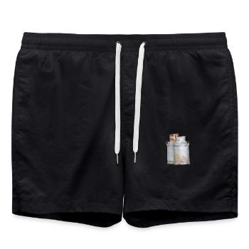Milch - Badeshorts - Schwarz - Vorne - AI Model Male 185 light (185cm)