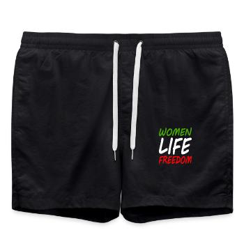 Women life freedom - Swim Trunks - black - Front - AI Model Male 185 light (185cm)