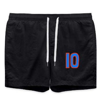 10. 10 JAHRE. 10-JÄHRIGES JUBILÄUM. 10-JÄHRIGES JUBILÄUM. - Badeshorts - Schwarz - Vorne - AI Model Male 185 light (185cm)