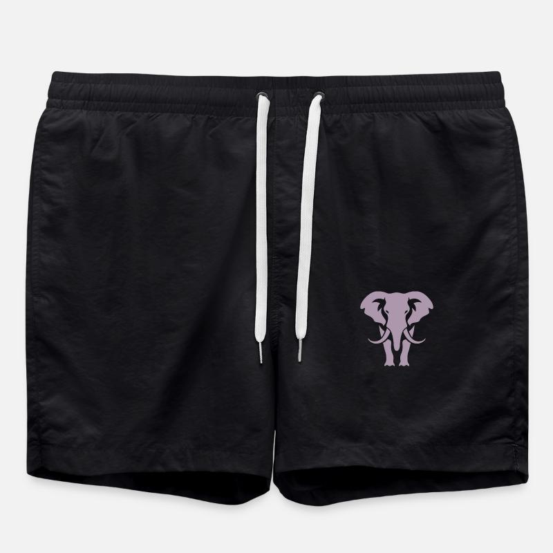 Silhouette d’éléphant Logo blanc - Short de bain - noir