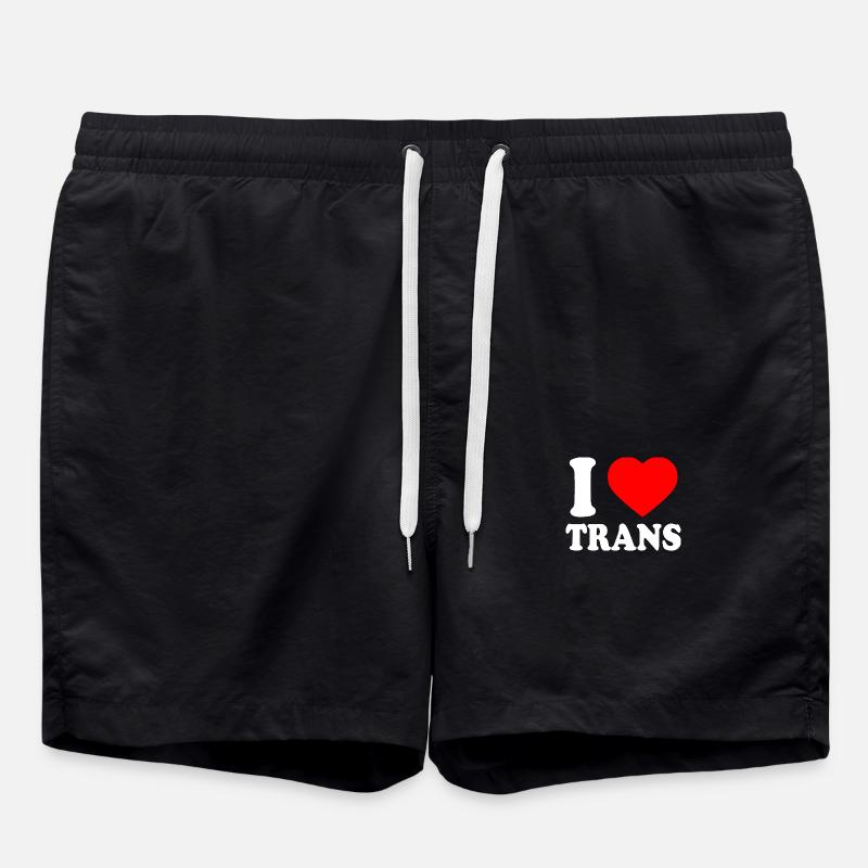 I love trans - Badeshorts - Schwarz