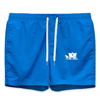 Old Travel Covered Wagon with Horse - Swim Trunks - cobalt blue - Front