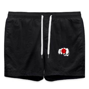 Japan Flag Hand Fist - Swim Trunks - black - Front - AI Model Male 185 light (185cm)